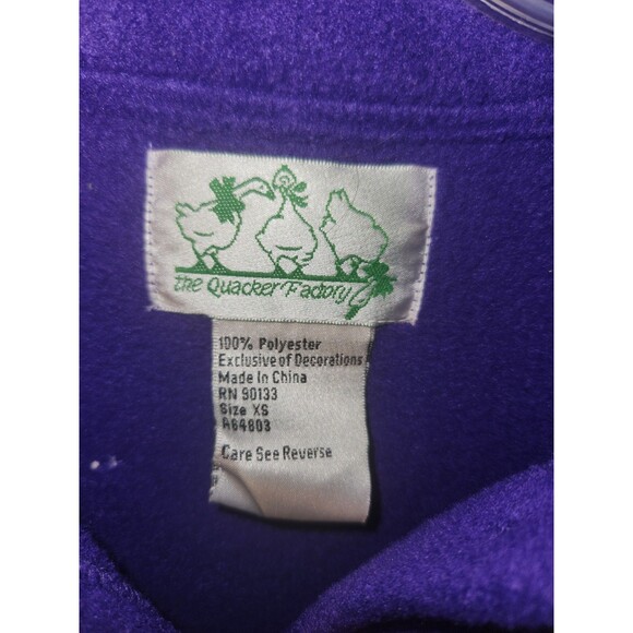 Vintage Quacker Factory XS Cardigan Jacket Purple Fleece Winter Holiday Grandma - Picture 3 of 5